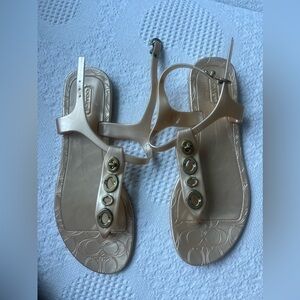 Coach Gold Sandals Size 8